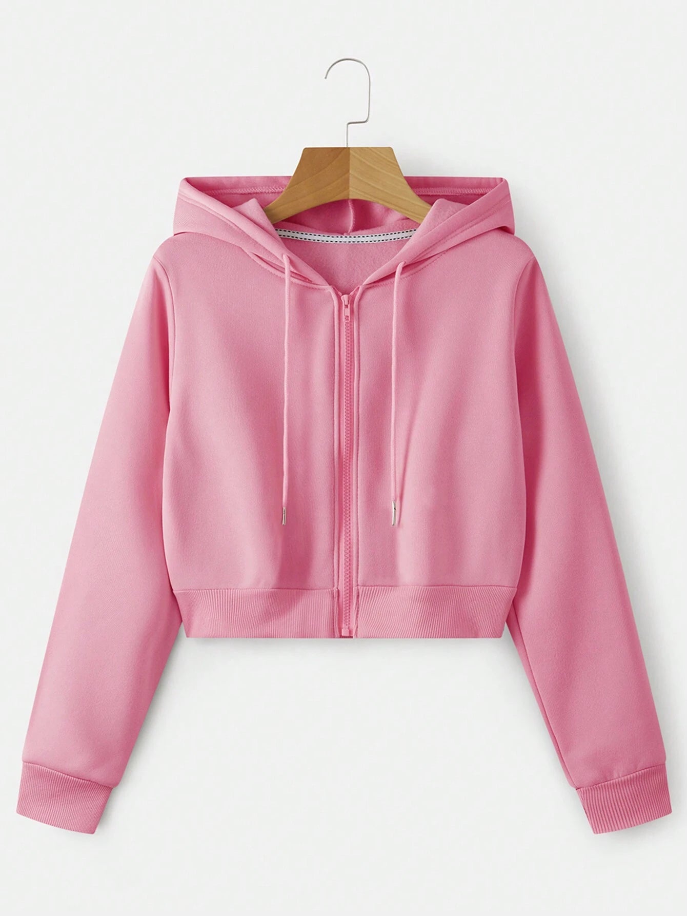 INAWLY Zip up Crop Drawstring Thermal Lined Hoodie,Long Sleeve Tops