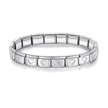 New 2024 Fashion Princess Heart Star Horse Charm Links Stainless Steel Bracelet for Women Friend Birthday Jewelry G061