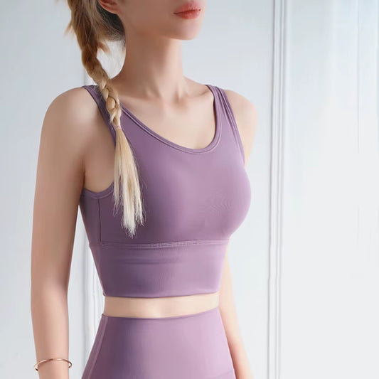 Yoga Top Women Sports Bra Gym Fitness Breathable Stretch Long Line Sports Bra for Women Bralette Removable Chest Pad