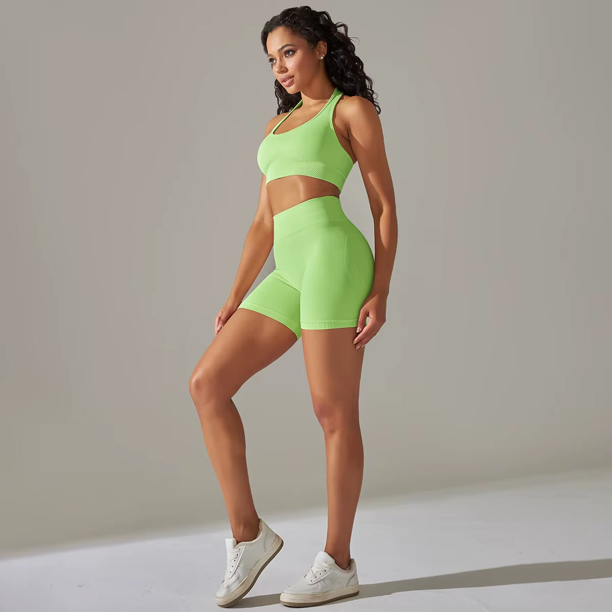 2 PCS Women Yoga Set Seamless Sports Shorts Set Sexy Bra Shorts Sportswear Suit Women'S Summer Gym Clothing Fitness Tracksuit