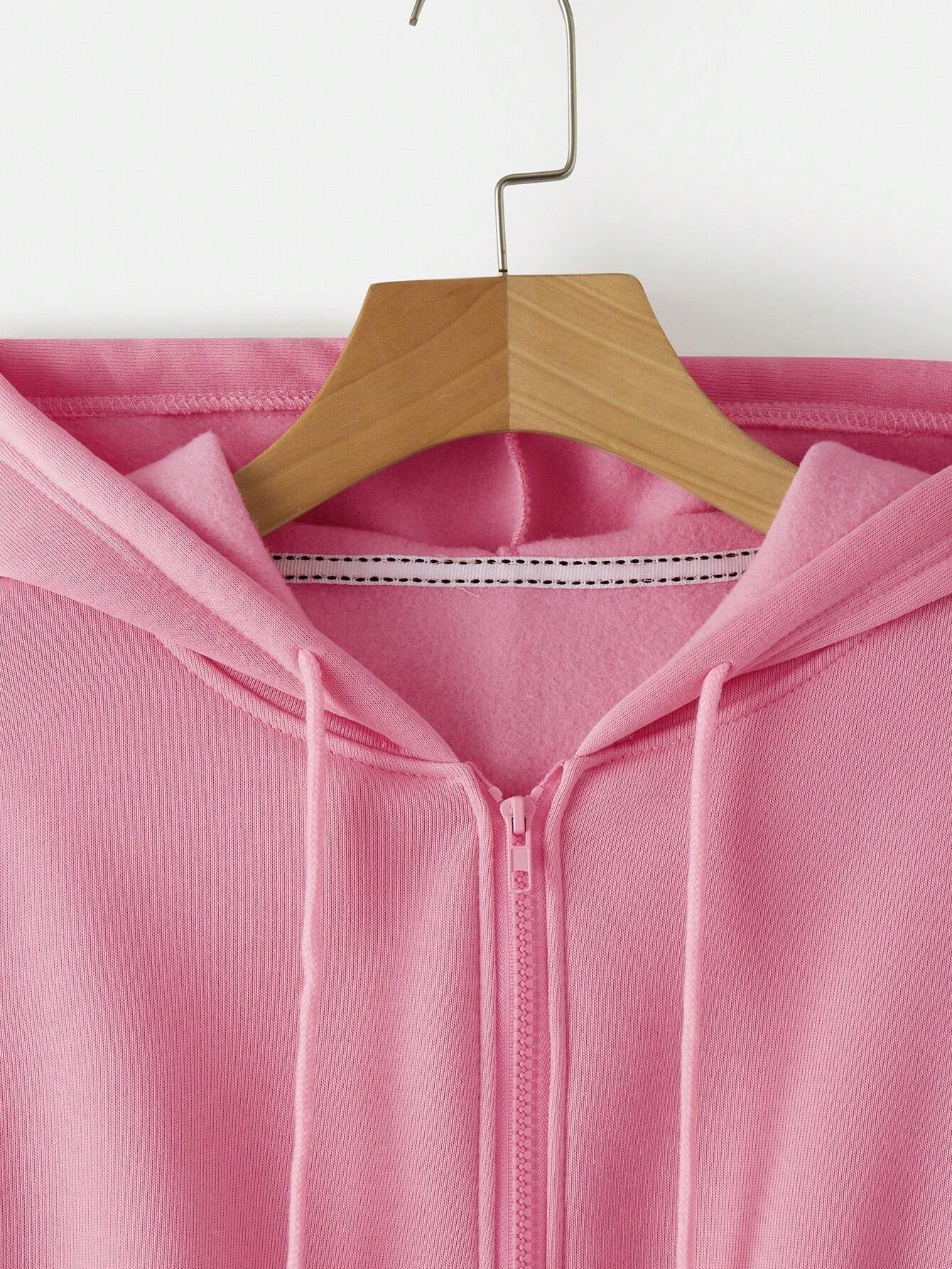 INAWLY Zip up Crop Drawstring Thermal Lined Hoodie,Long Sleeve Tops