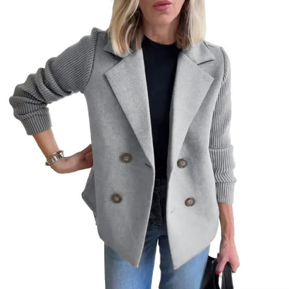 Women Cardigan Sweater Coats Fashion Female Knitted Long Sleeve Double-Breasted Loose Knitted Casual Suit Jacket Formal Business