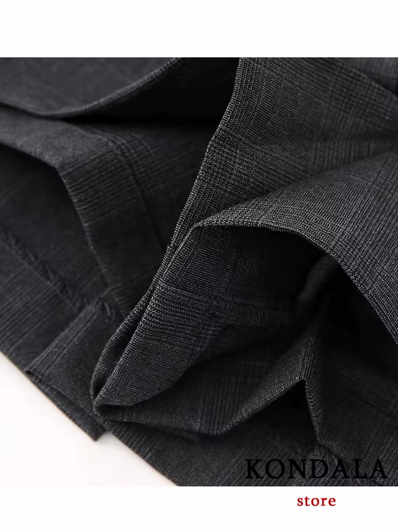 TRAFZA Vintage Casual Chic Women Skirt Solid Short Zipper Straight Short Skirt New Fashion 2025 Summer Holiday Mini Skirt