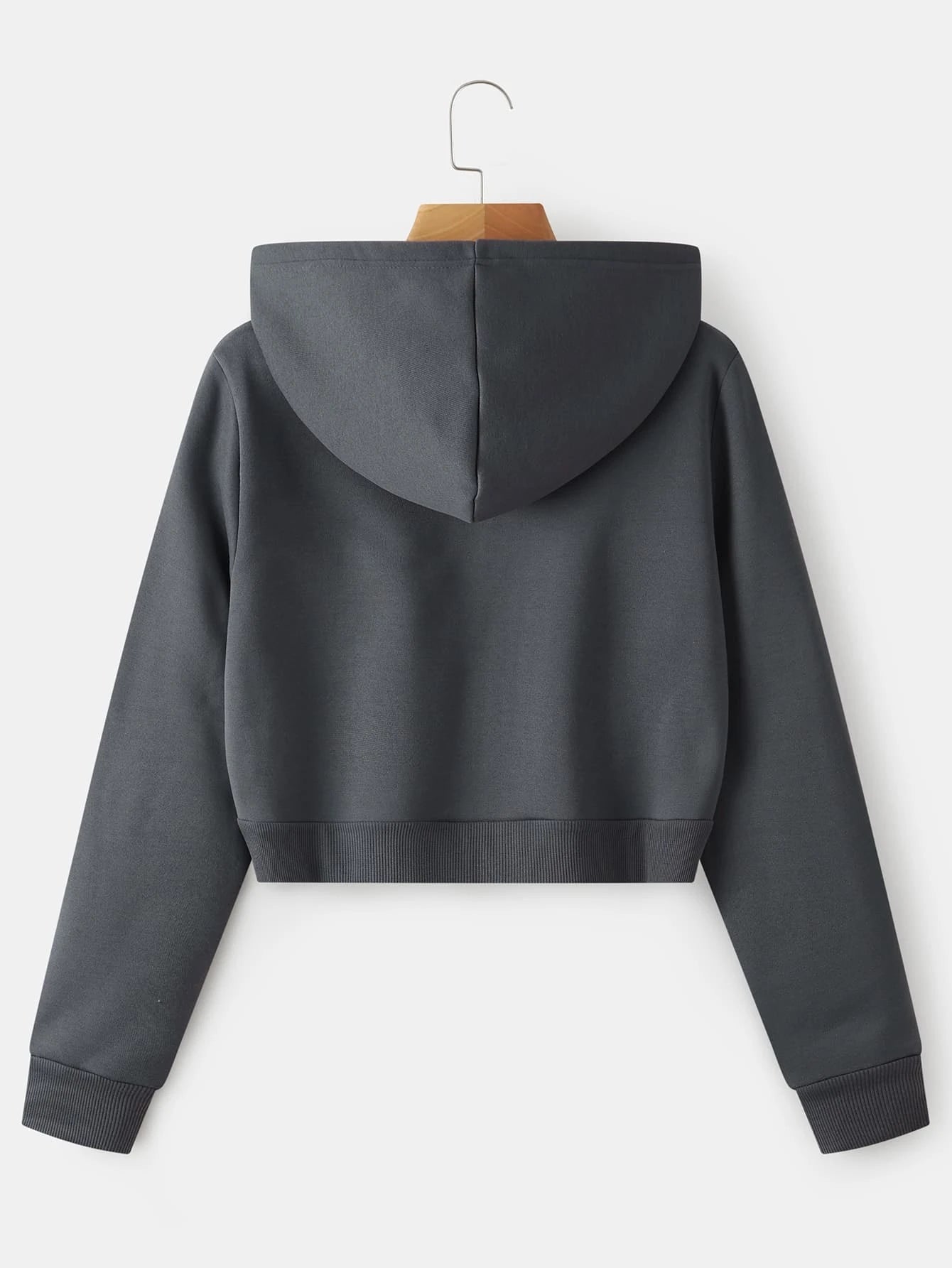 INAWLY Zip up Crop Drawstring Thermal Lined Hoodie,Long Sleeve Tops