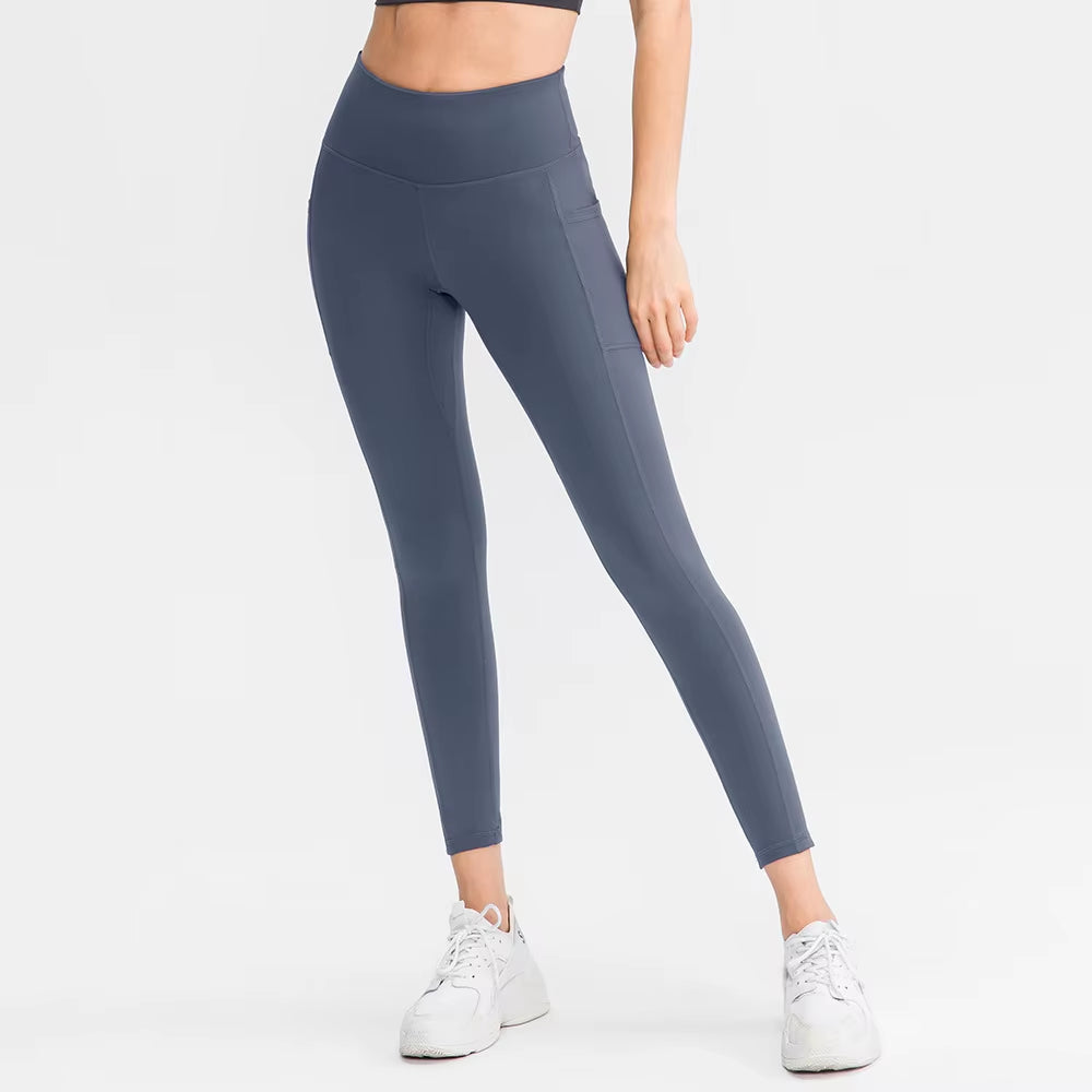Women Yoga Pants High Waist Solid Colors Fitness Workout Leggings Gym Training Quick Dry Sportswear Yoga Running Legging