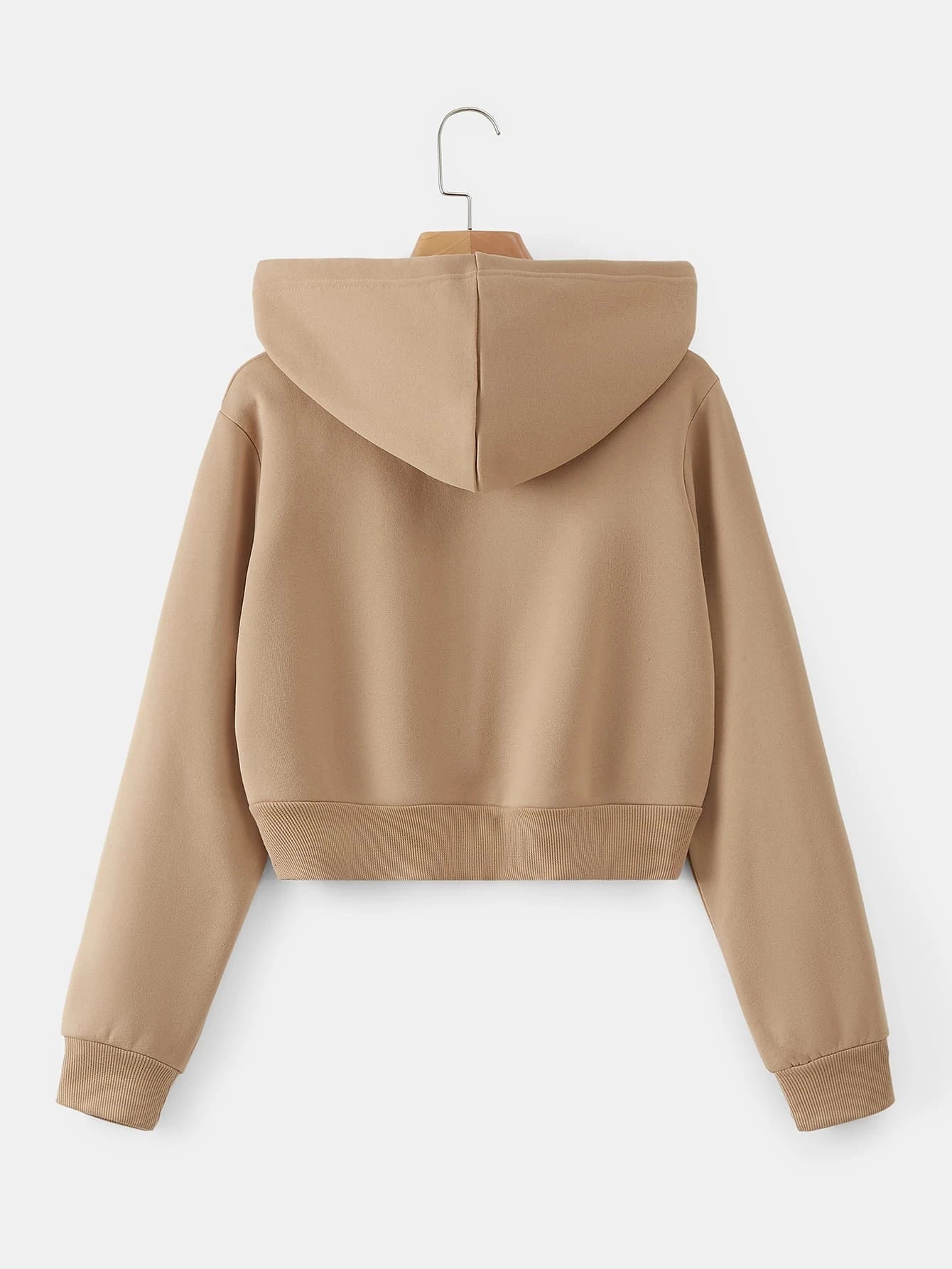 INAWLY Zip up Crop Drawstring Thermal Lined Hoodie,Long Sleeve Tops