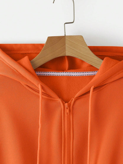 INAWLY Zip up Crop Drawstring Thermal Lined Hoodie,Long Sleeve Tops
