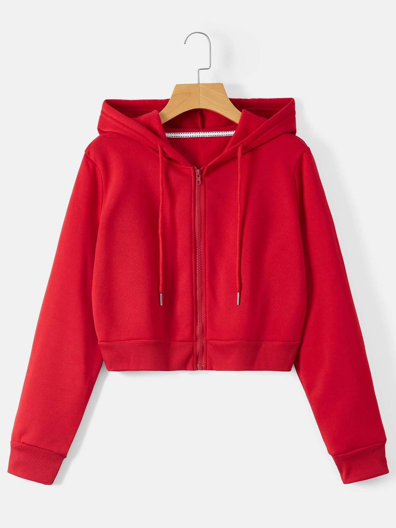 INAWLY Zip up Crop Drawstring Thermal Lined Hoodie,Long Sleeve Tops