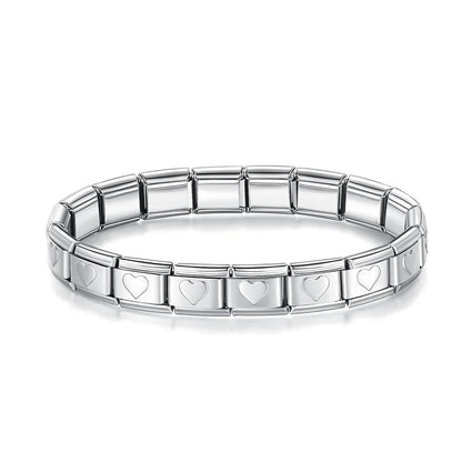 New 2024 Fashion Princess Heart Star Horse Charm Links Stainless Steel Bracelet for Women Friend Birthday Jewelry G061
