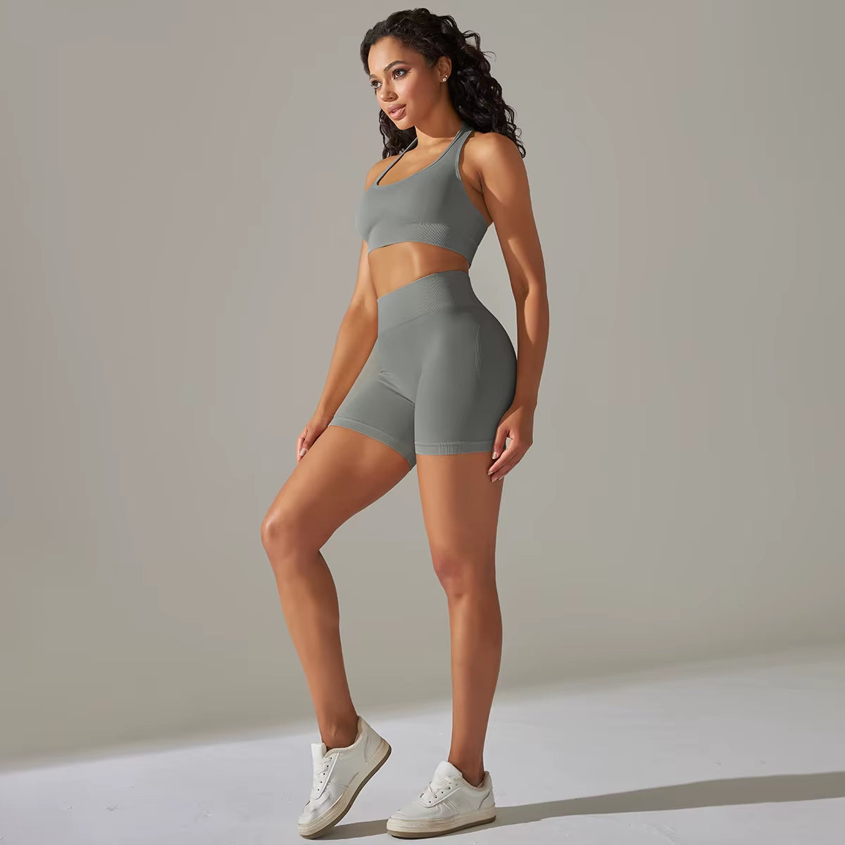 2 PCS Women Yoga Set Seamless Sports Shorts Set Sexy Bra Shorts Sportswear Suit Women'S Summer Gym Clothing Fitness Tracksuit