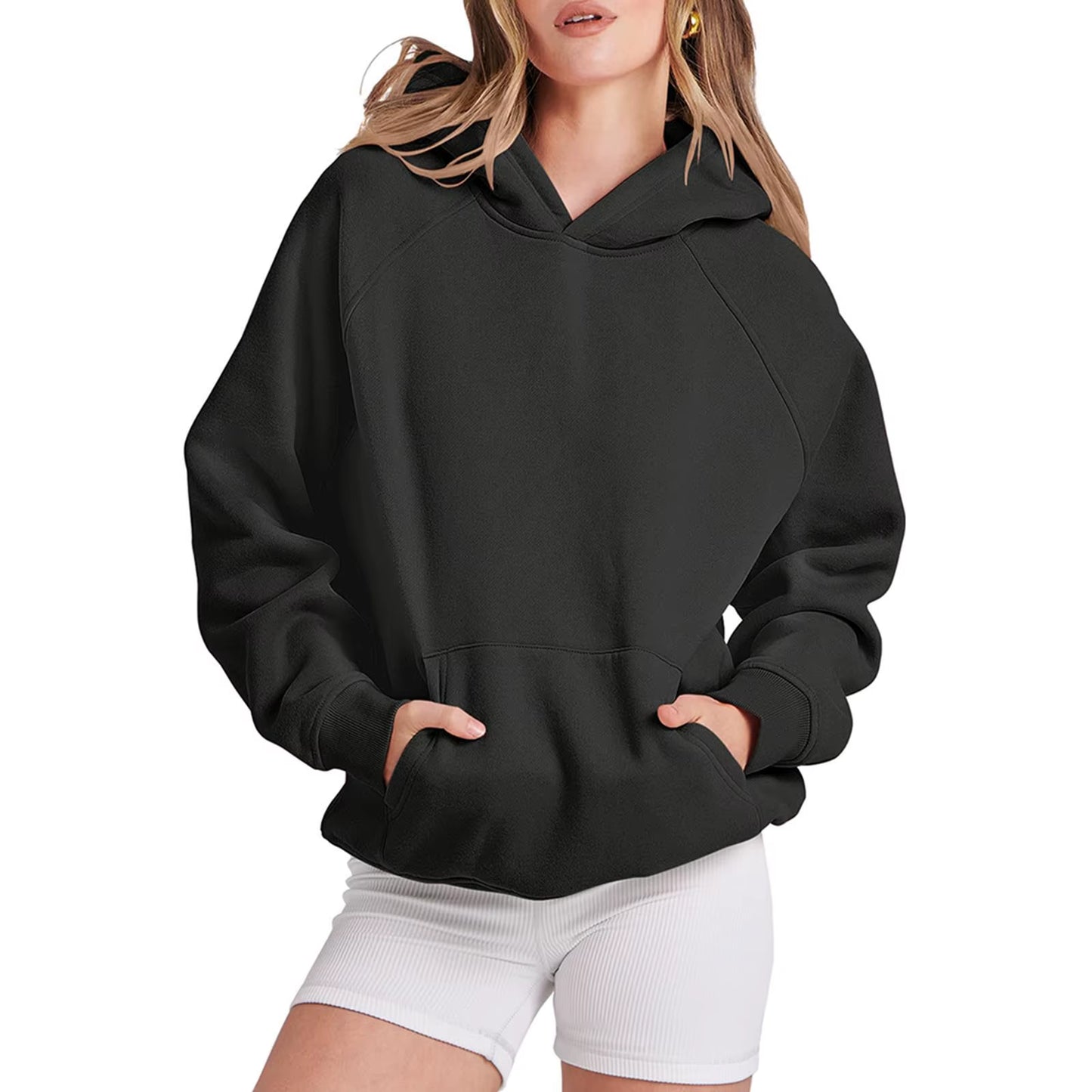 Oversize Lazy Style Women Hoodies Sweatshirts 2024 Warm Long Sleeve Drop Shoulder Pullover Sweater Y2K Streetwear Clothes Autumn
