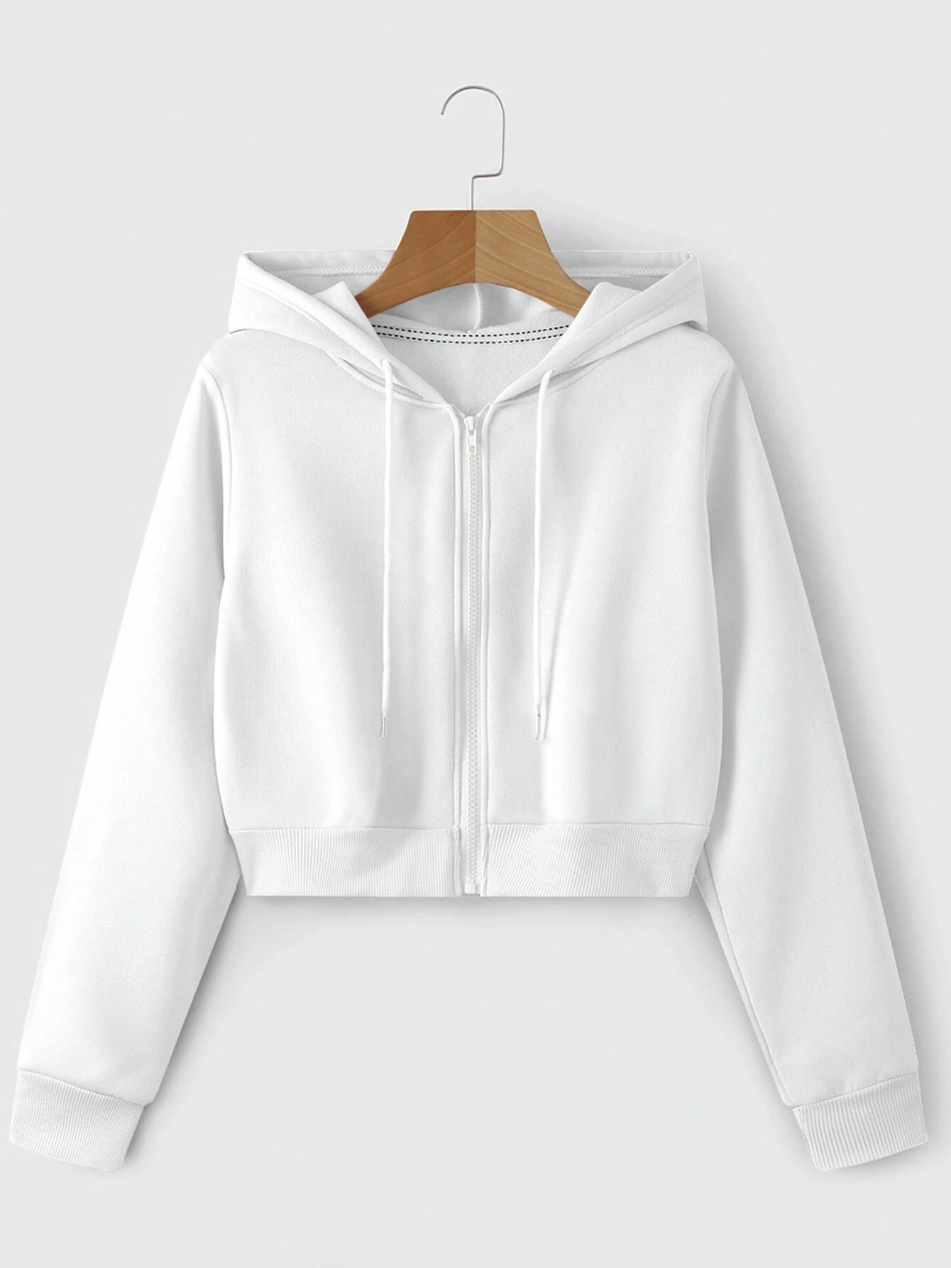 INAWLY Zip up Crop Drawstring Thermal Lined Hoodie,Long Sleeve Tops