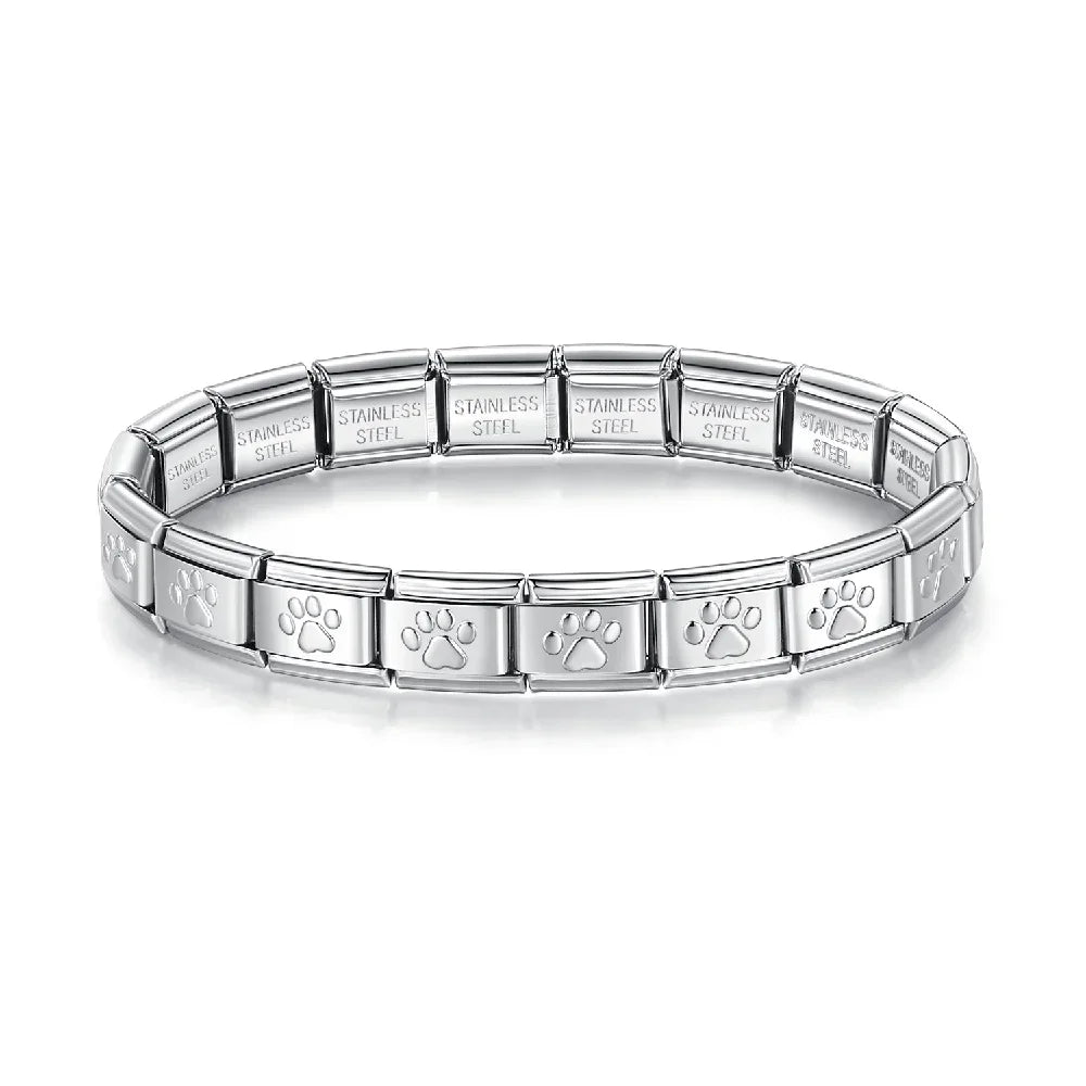 New 2024 Fashion Princess Heart Star Horse Charm Links Stainless Steel Bracelet for Women Friend Birthday Jewelry G061