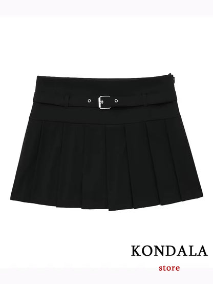 TRAFZA Vintage Casual Chic Women Skirt Solid Short Zipper Straight Short Skirt New Fashion 2025 Summer Holiday Mini Skirt