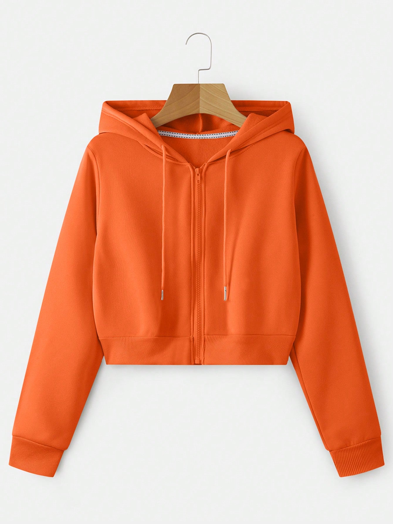 INAWLY Zip up Crop Drawstring Thermal Lined Hoodie,Long Sleeve Tops