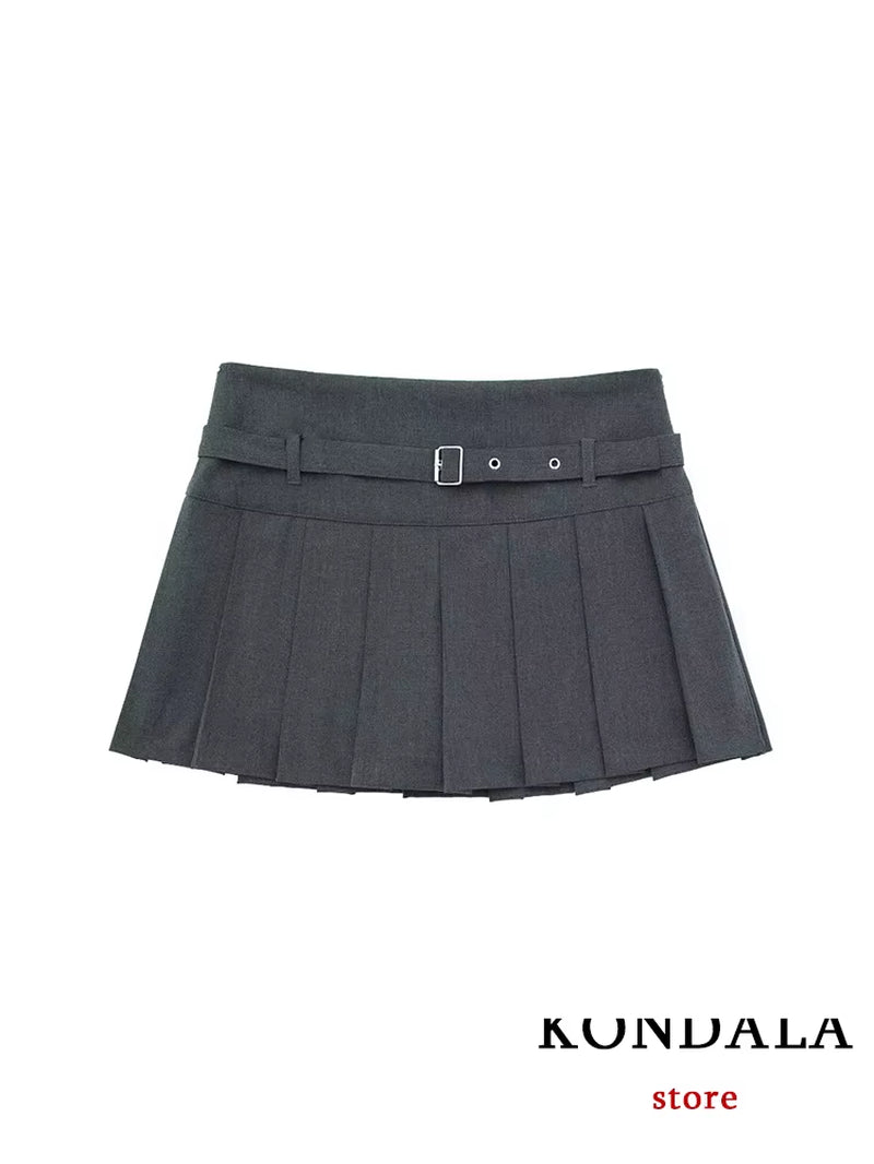 TRAFZA Vintage Casual Chic Women Skirt Solid Short Zipper Straight Short Skirt New Fashion 2025 Summer Holiday Mini Skirt