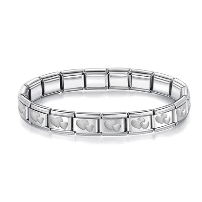 New 2024 Fashion Princess Heart Star Horse Charm Links Stainless Steel Bracelet for Women Friend Birthday Jewelry G061