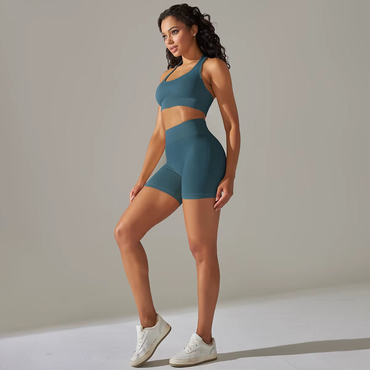 2 PCS Women Yoga Set Seamless Sports Shorts Set Sexy Bra Shorts Sportswear Suit Women'S Summer Gym Clothing Fitness Tracksuit