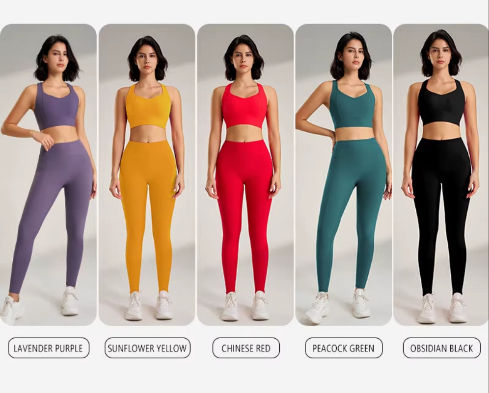 Women's Sports Fitness Set: Quick Dry Bra & High Waisted Skinny Pants for Optimal Performance!