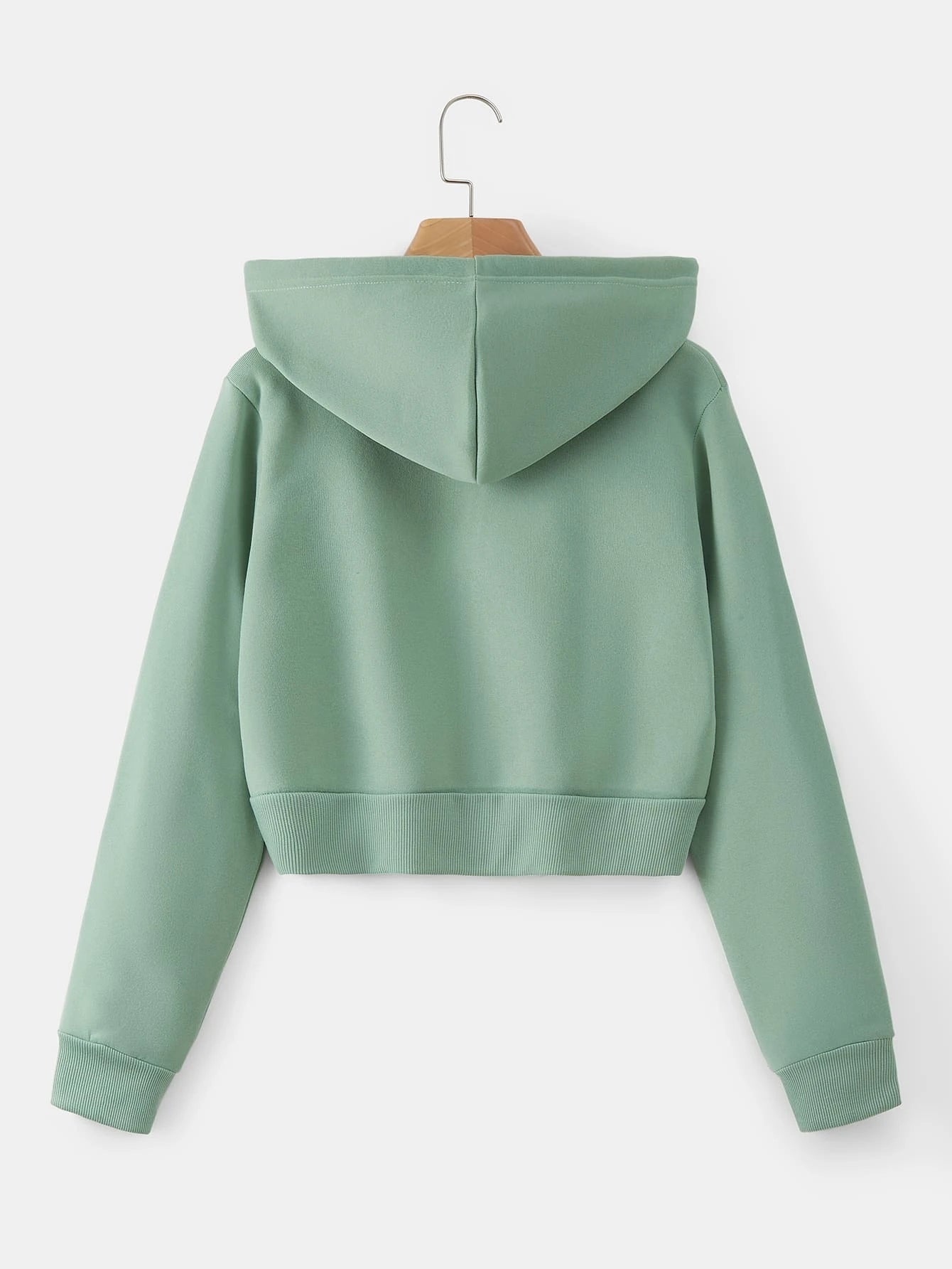 INAWLY Zip up Crop Drawstring Thermal Lined Hoodie,Long Sleeve Tops