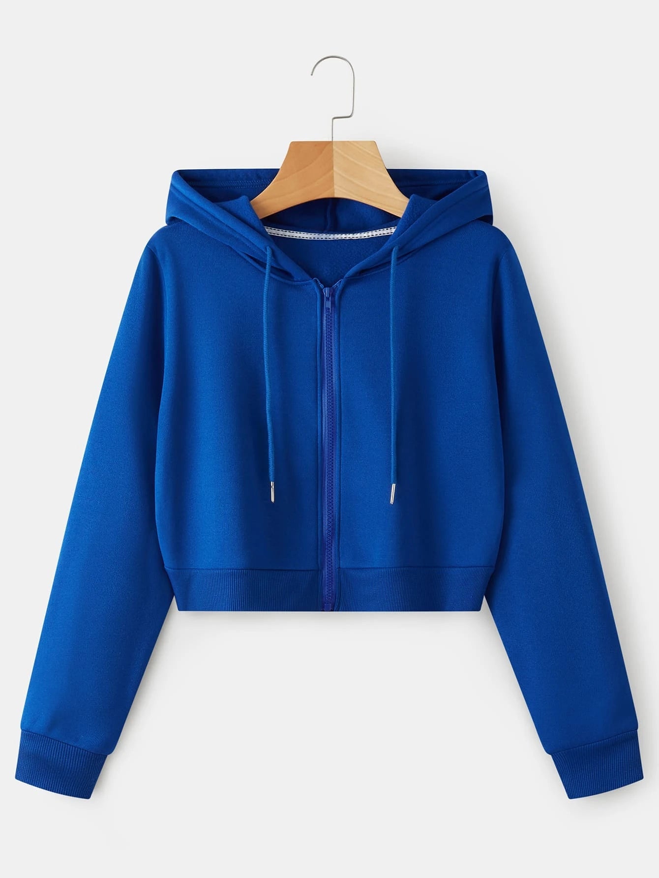 INAWLY Zip up Crop Drawstring Thermal Lined Hoodie,Long Sleeve Tops
