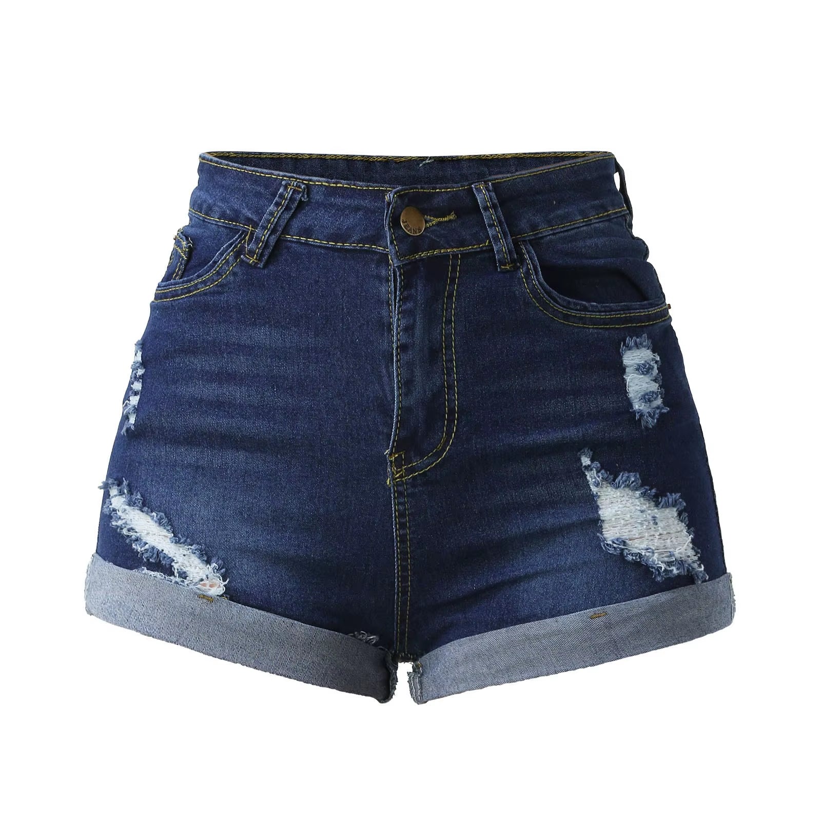 Summer Denim Shorts Women High Waisted plus Size Ripped High Waisted Denim Shorts Stretchy Jean Shorts Women'S Summer Shorts
