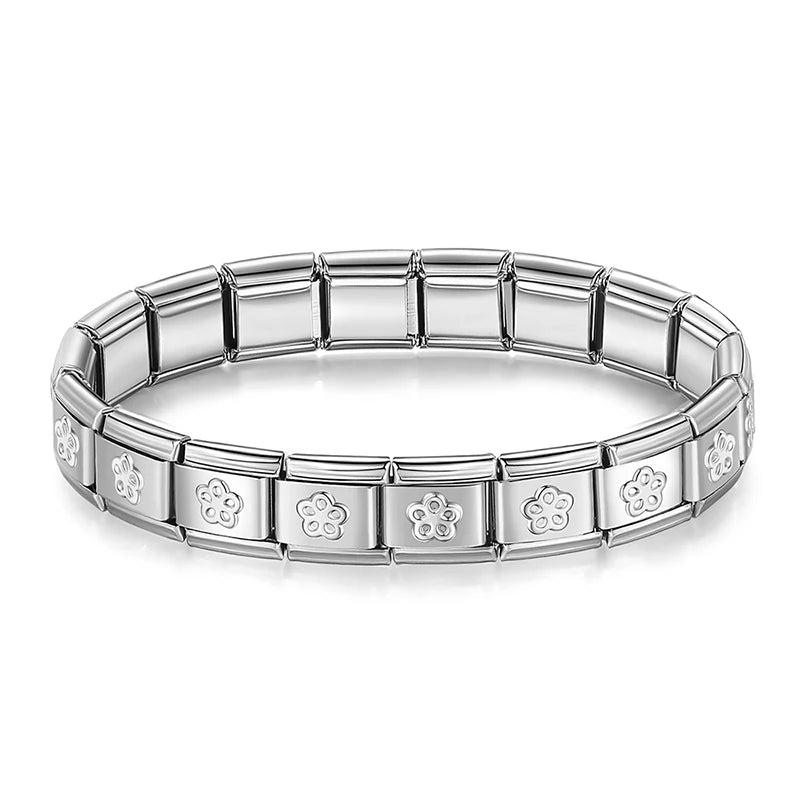 New 2024 Fashion Princess Heart Star Horse Charm Links Stainless Steel Bracelet for Women Friend Birthday Jewelry G061