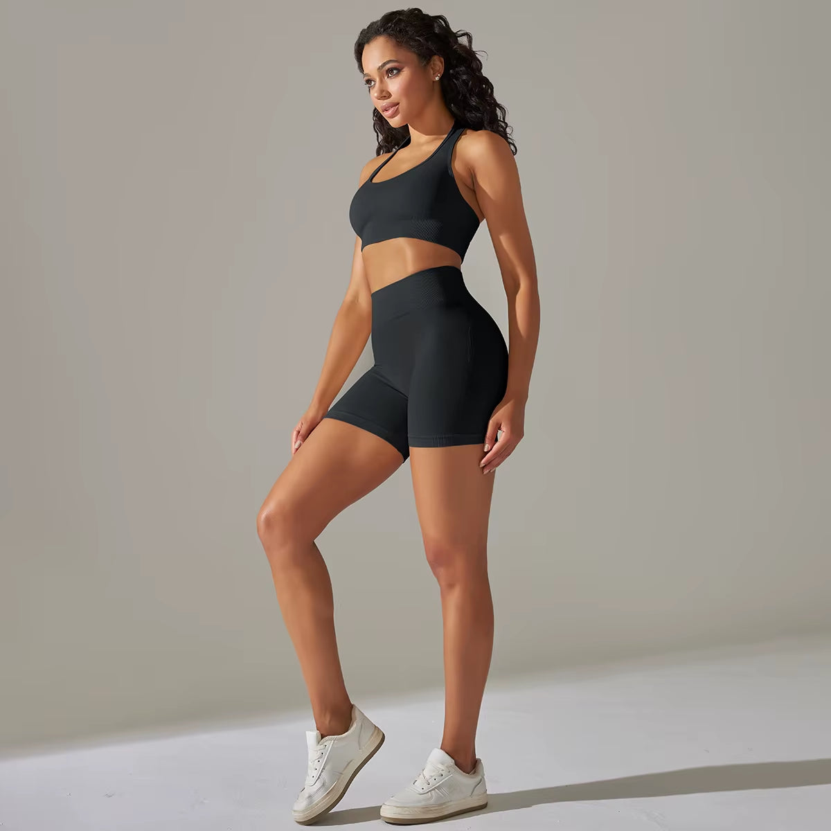 2 PCS Women Yoga Set Seamless Sports Shorts Set Sexy Bra Shorts Sportswear Suit Women'S Summer Gym Clothing Fitness Tracksuit