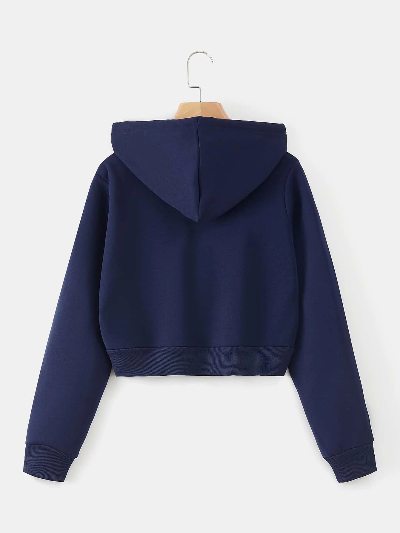 INAWLY Zip up Crop Drawstring Thermal Lined Hoodie,Long Sleeve Tops