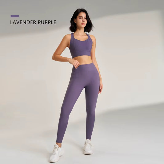 Women'S Sports Fitness Set Yoga Running Quick Dry Bra Bra Tight Stretch Nine Points Pants High Waisted Skinny Yoga Set