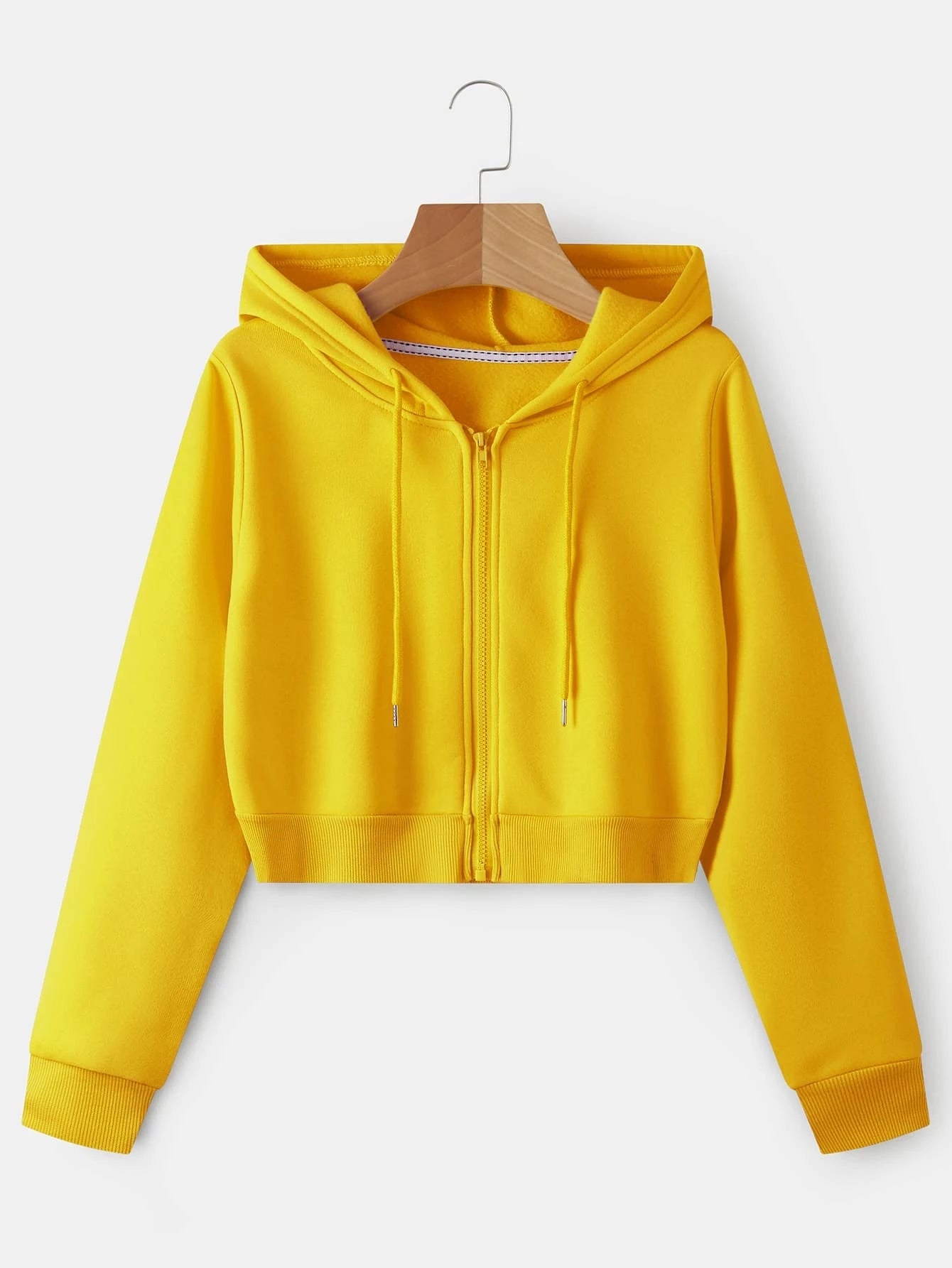INAWLY Zip up Crop Drawstring Thermal Lined Hoodie,Long Sleeve Tops