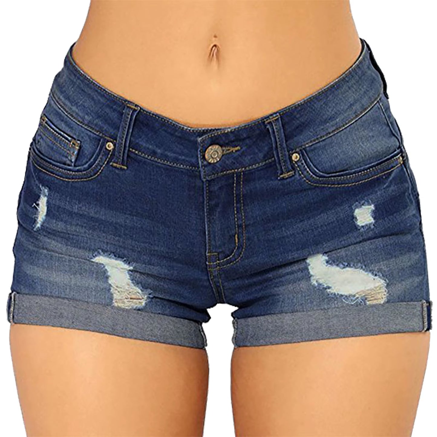 Summer Denim Shorts Women High Waisted plus Size Ripped High Waisted Denim Shorts Stretchy Jean Shorts Women'S Summer Shorts